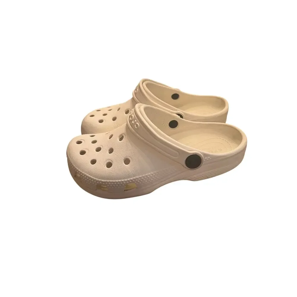 Crocs Kid's 13C White Classic Comfort Slingback Sandals